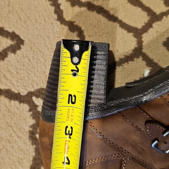 boc Tan Brown Heeled Boots with Buckle Accents - Picture 10 of 11